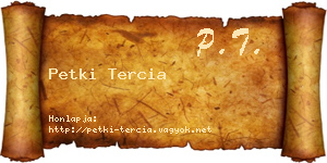 Petki Tercia névjegykártya